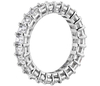 Small White Gold 925 Sterling Silver Emerald Eternity Band Prong Setting Rings