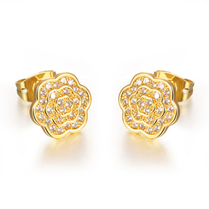 Delicate Camellia Stud Classical Women Earrings YCE2243