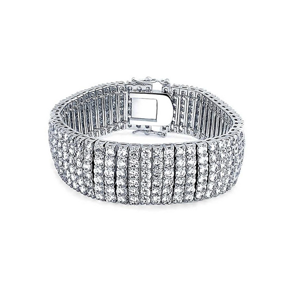  6 Rows AAA Silver Plated Tennis CZ Luxury Bracelet YCB517