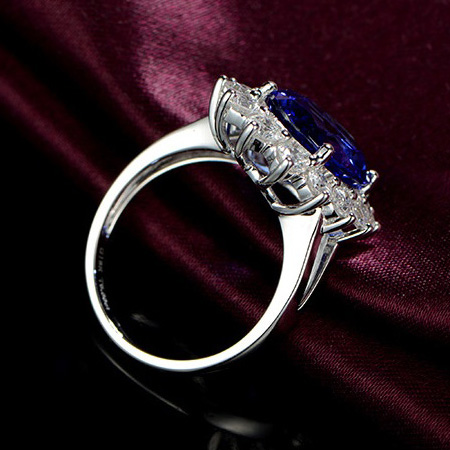 Sapphire Blue and White CZ 925 Silver Rings Jewelry YCR1555 